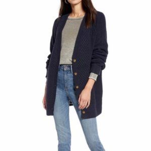 Navy Blue Extra Long Cardigan